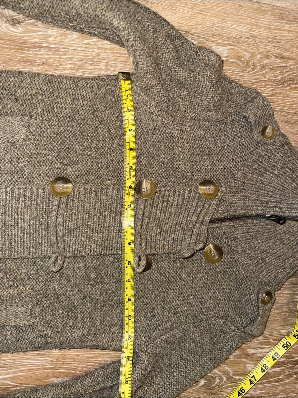 American Eagle Women Chunky Brown Cardigan Double-Breasted Toggle Button Size XS - Picture 5 of 5